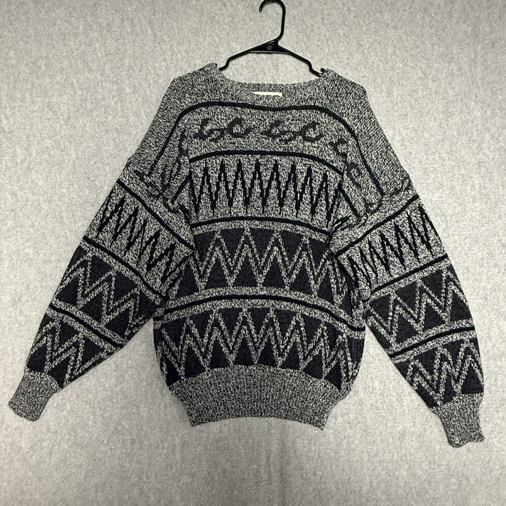 MTO International Sweater Men's Large Geometric Print Multicolor Vintage Acrylic